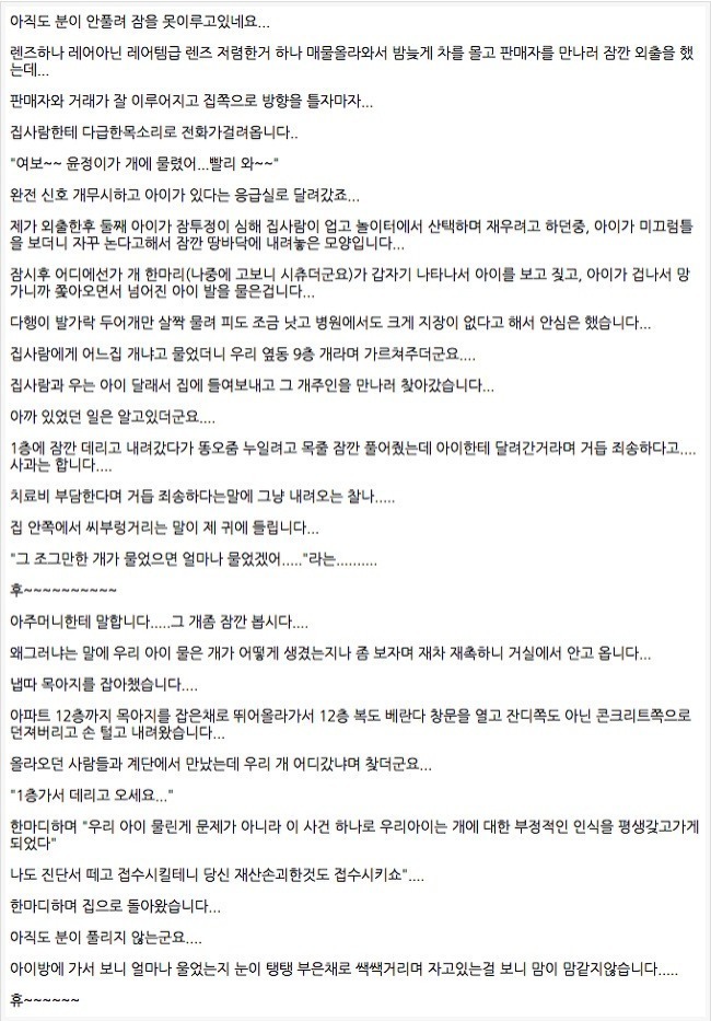 딸아이를 문 시츄를 12층에서 던졌습니다... | 인스티즈