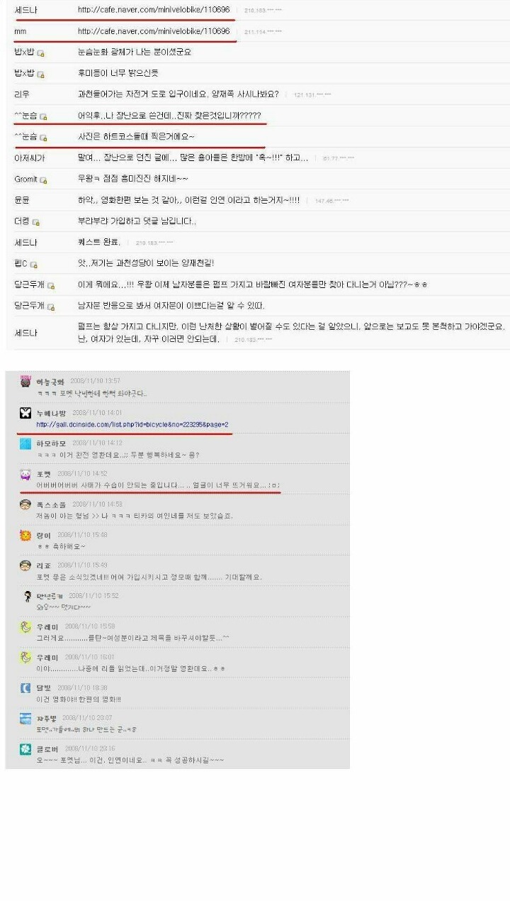 네티즌들이 오작교가 되어 맺어준 자전거커플 | 인스티즈