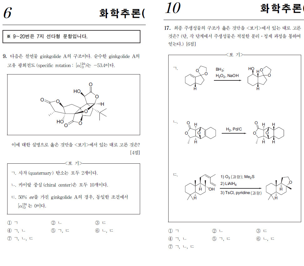 약대 입학시험 문제 (최저배점/최고배점) | 인스티즈