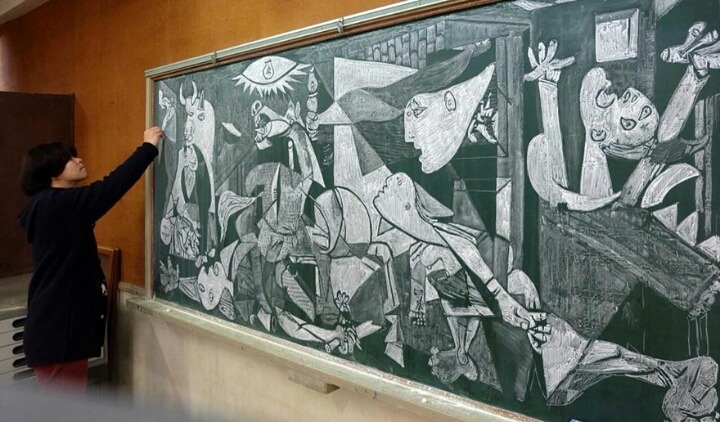 일본 선생님의 칠판 그림 클라스ㄷㄷ | 인스티즈