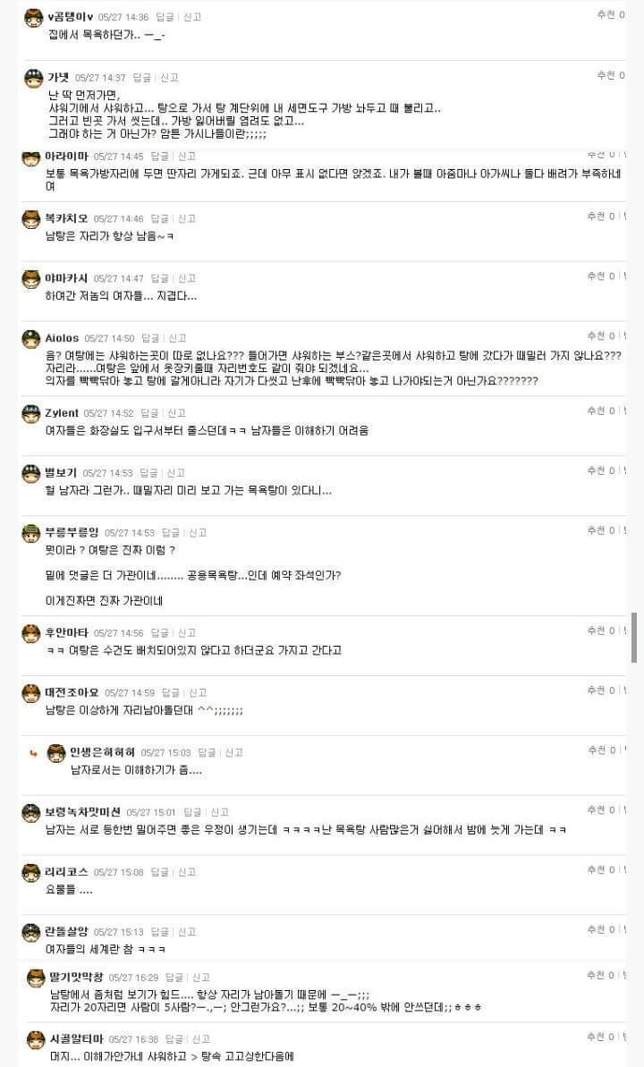 여자 대중목욕탕의 이상한 문화 | 인스티즈